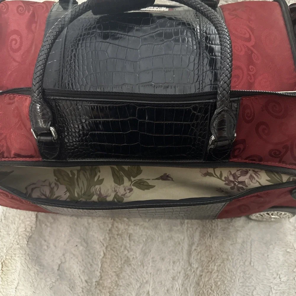 Brighton Red Swirls w/Black Faux Croc Embossed 24